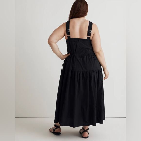 Madewell Plus Poplin Halter Tiered Midi Dress Womens Size 28W - Picture 2 of 9